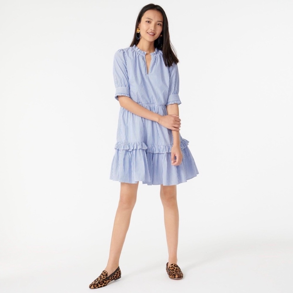 J.Crew, blue and white striped dress
